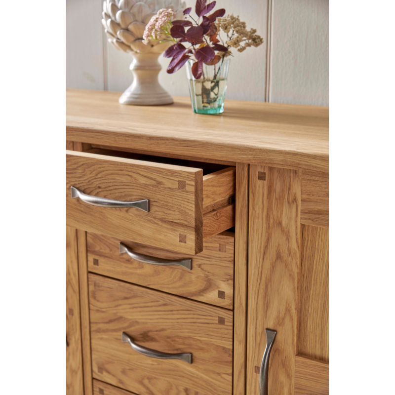 Laura Ashley Milton 2 Door 4 Drawer Sideboard in Oak Wood - 3190241