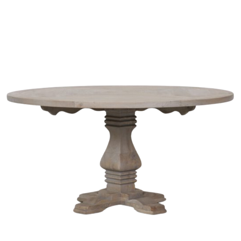 Maison Reproductions Rustic Wooden Round Pedestal Dining Table - WFA62