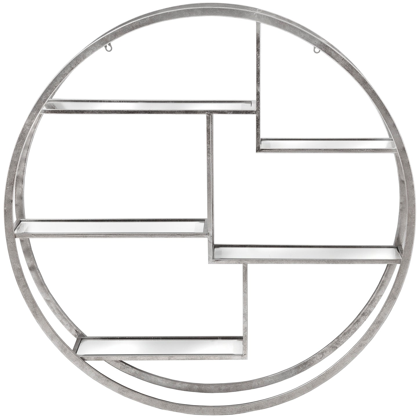 Large Circular Silver Wall Hanging Multi Shelf - 18772