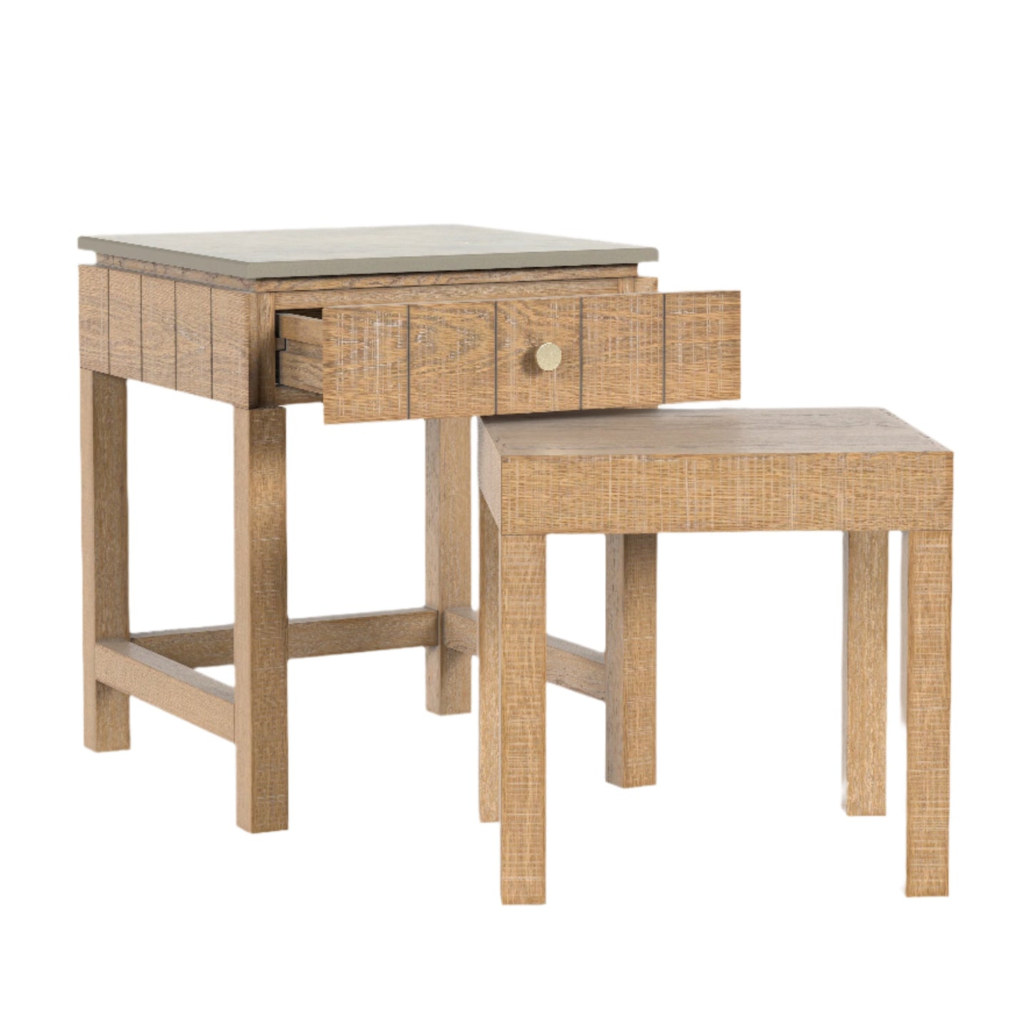 Laura Ashley Braystone Washed Oak 1 Drawer Nest of Tables - 3251007