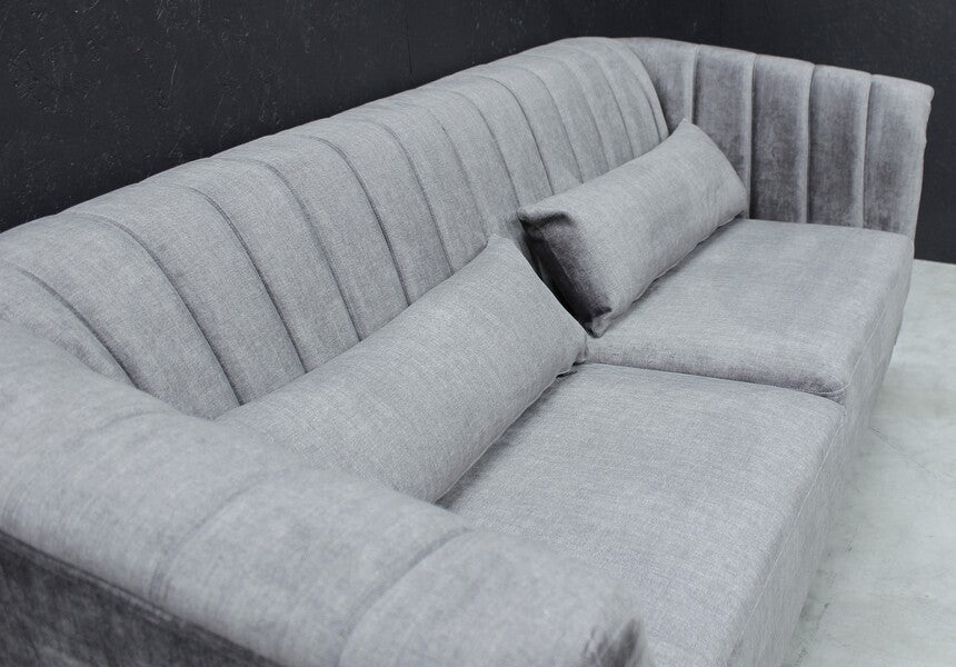 The Ainsley Velvet 3-Seater Sofa – Graphite – VLA106