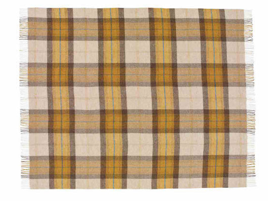 Skye Shetland Pure New Wool Throw - Gold - White Bear Furnishings