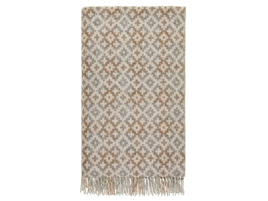Dartmouth Shetland Pure New Wool Throw - Natural - White Bear Furnishings