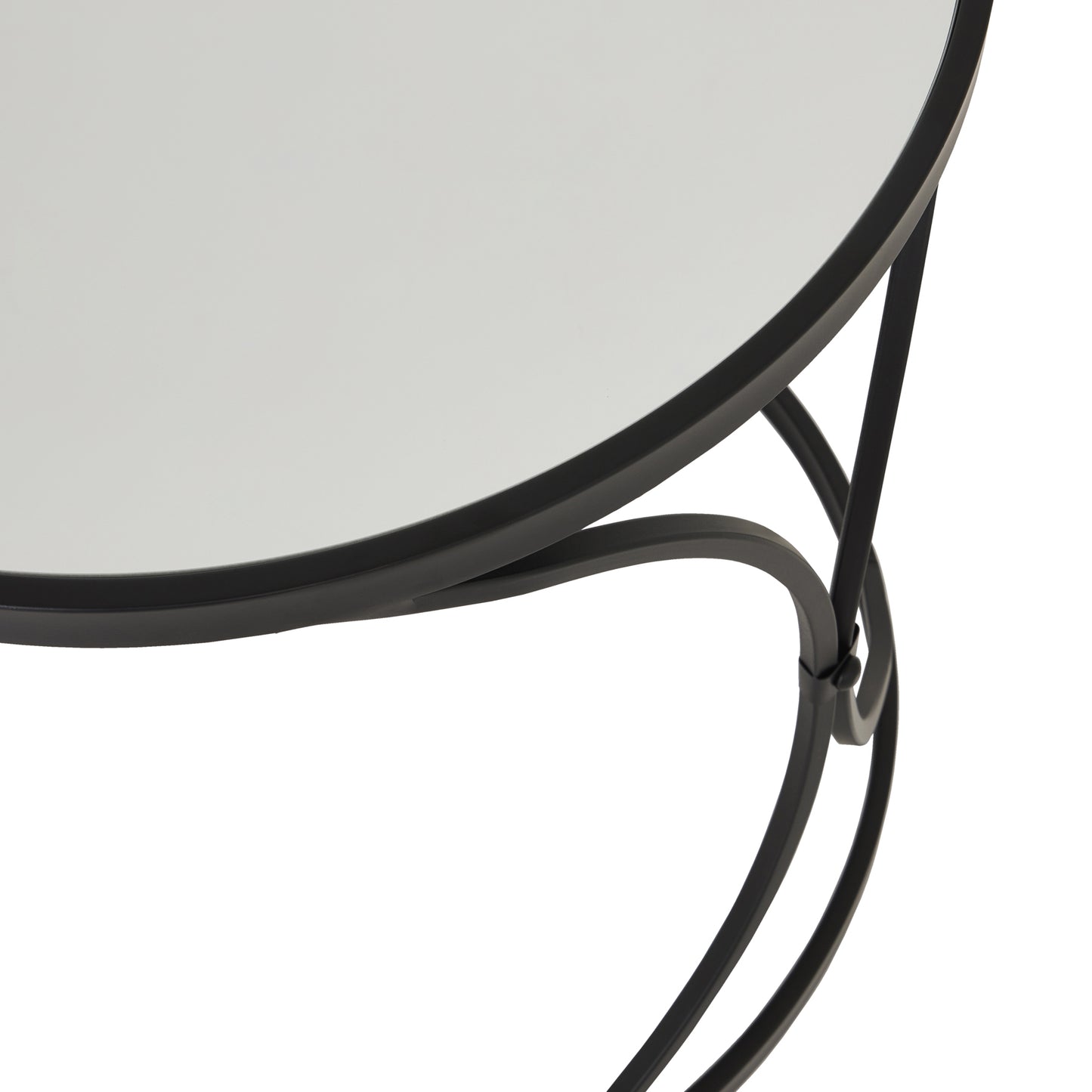 Concaved Set of Two Black Mirrored Side Tables - 22487