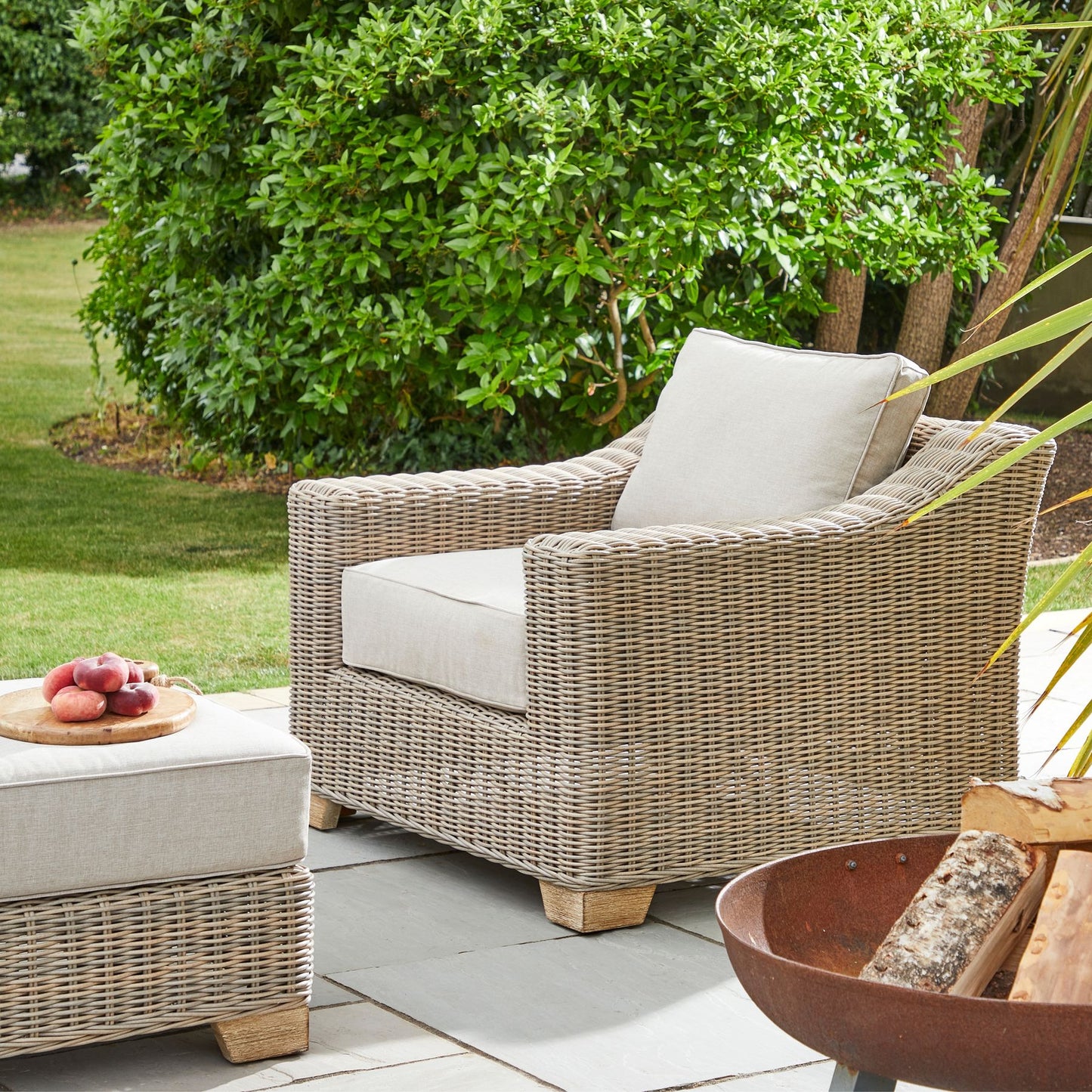 Single Wicker Garden Outdoor Armchair - 22952
