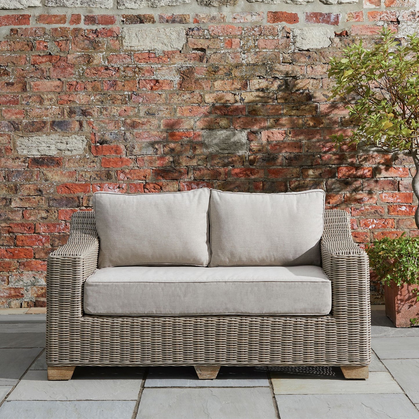 Two Seater Outdoor Garden Wicker Sofa - 22953