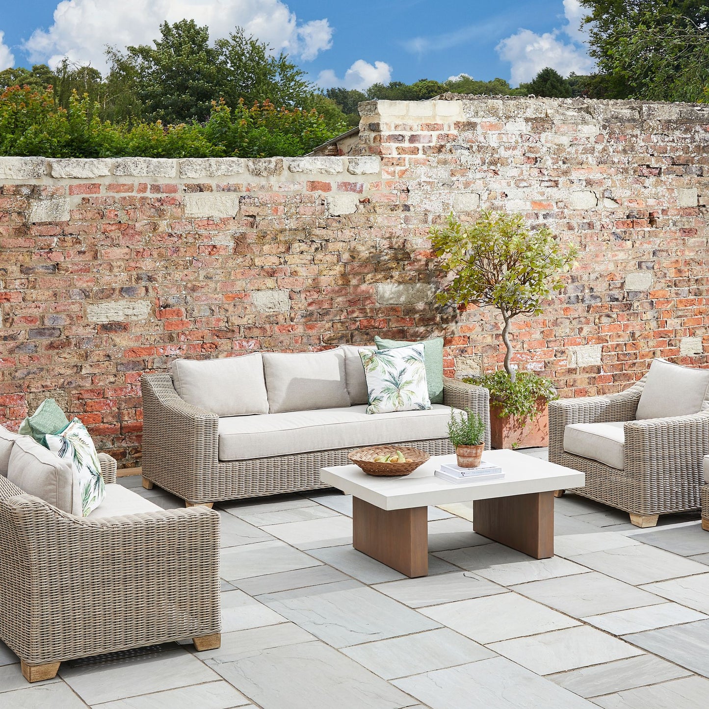 Two Seater Outdoor Garden Wicker Sofa - 22955