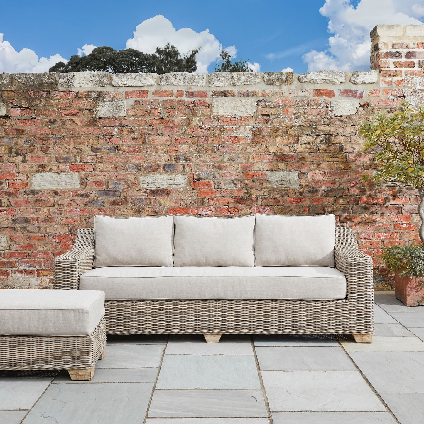 Two Seater Outdoor Garden Wicker Sofa - 22955