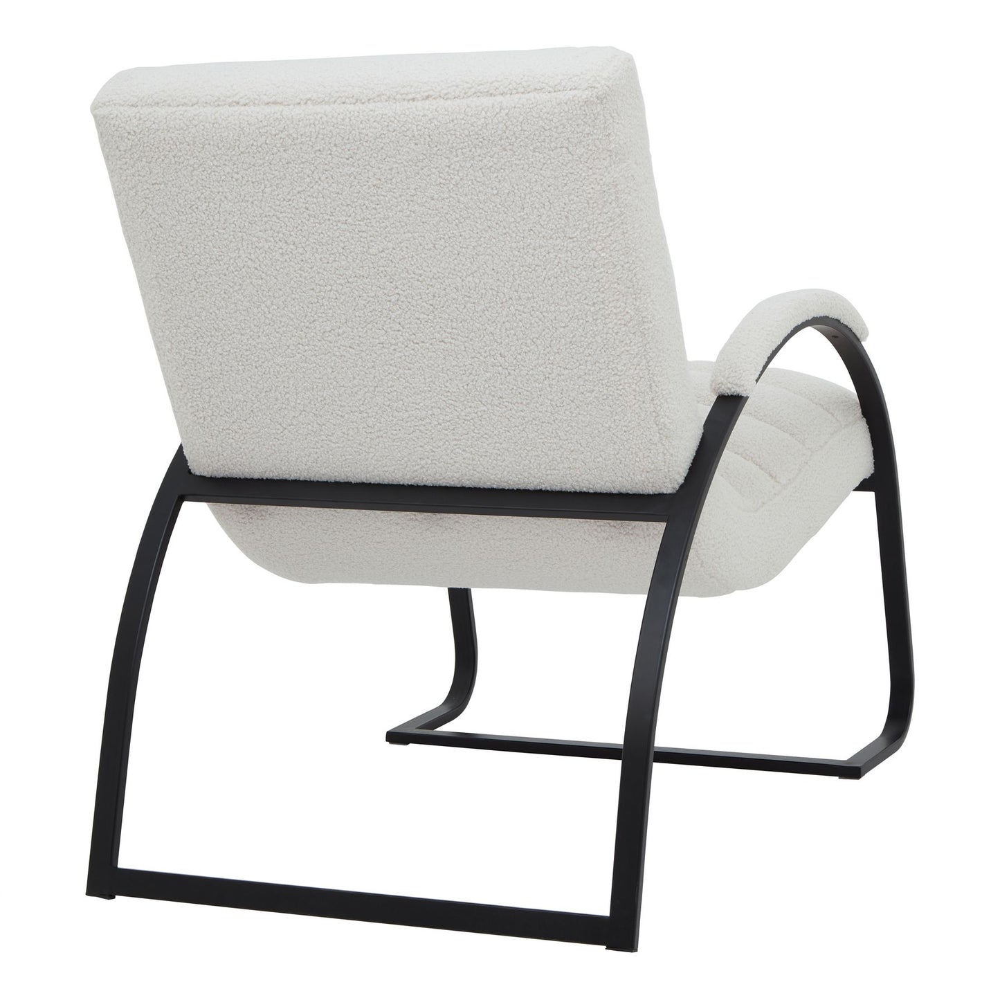 Ergonomic Bouclé Ribbed Ark Armchair - 23084