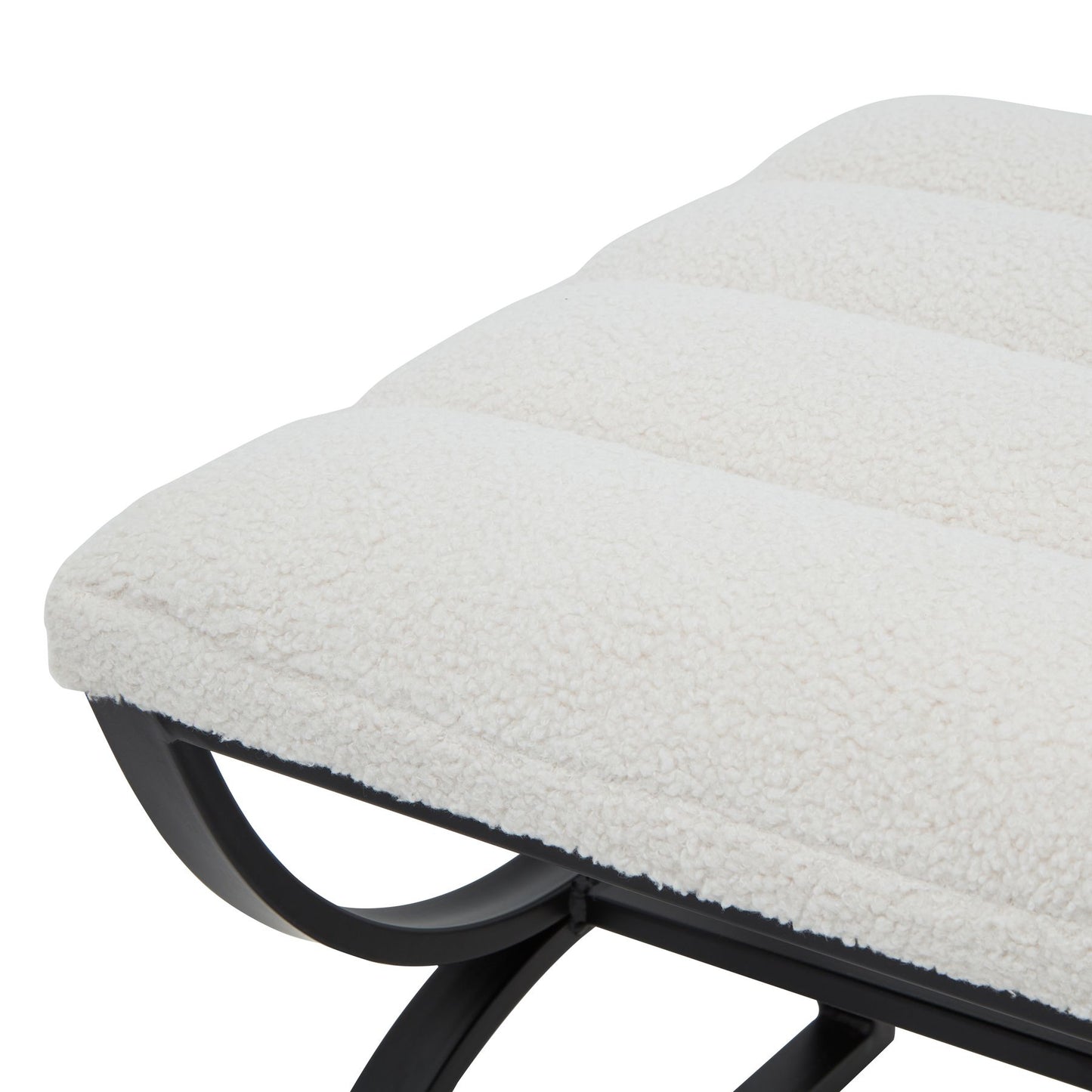 Ark Ribbed Bouclé Footstool Ottoman - 23085