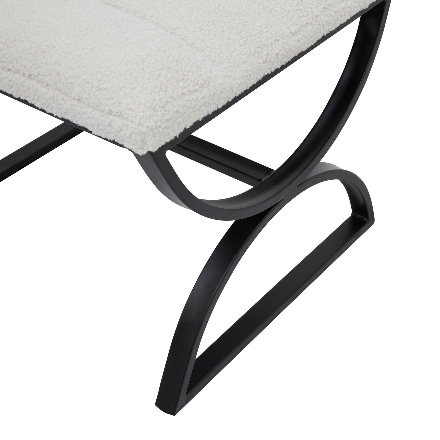 Ark Ribbed Bouclé Footstool Ottoman - 23085