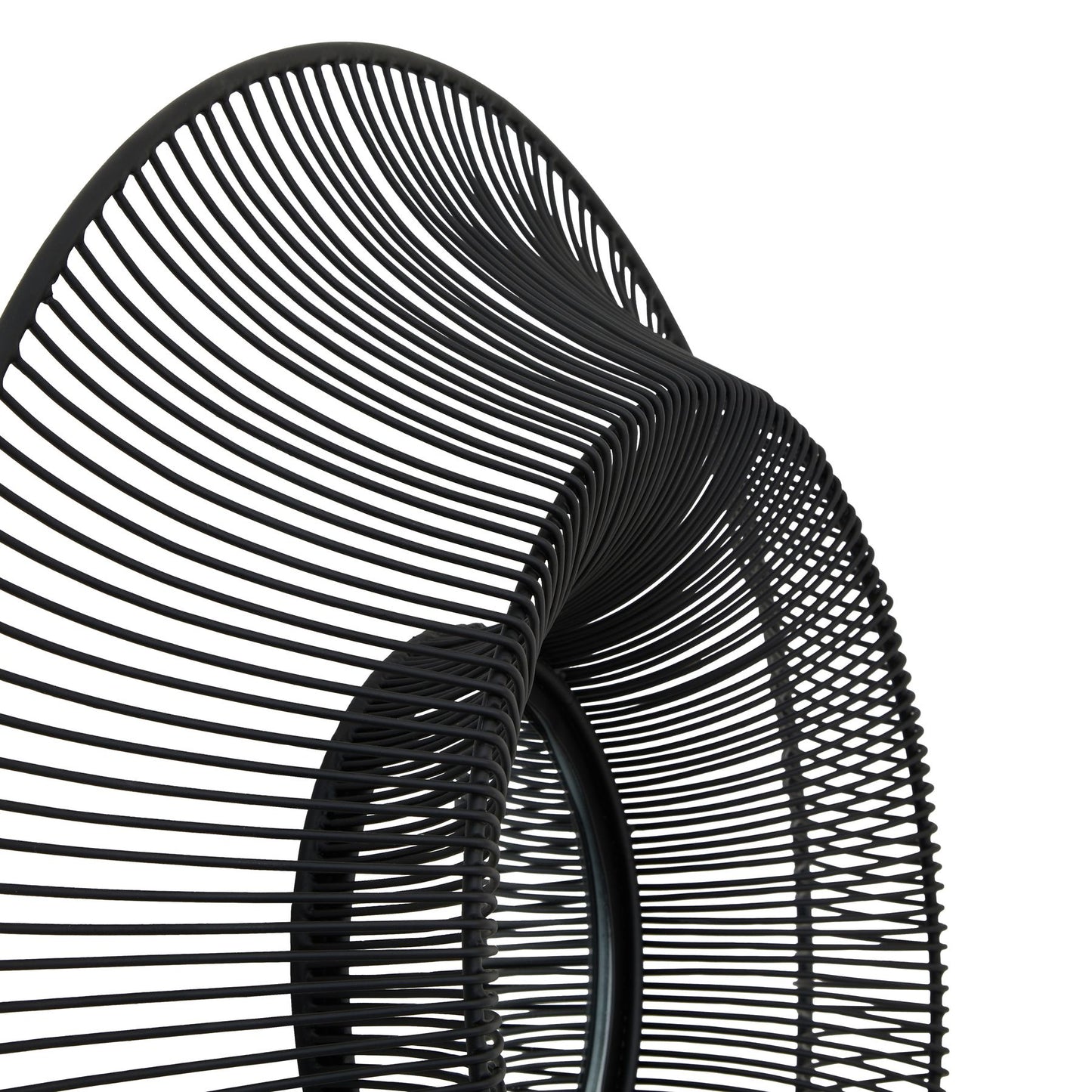 Handcrafted Small Chico Black Metal Wire Wall Mirror - 23585
