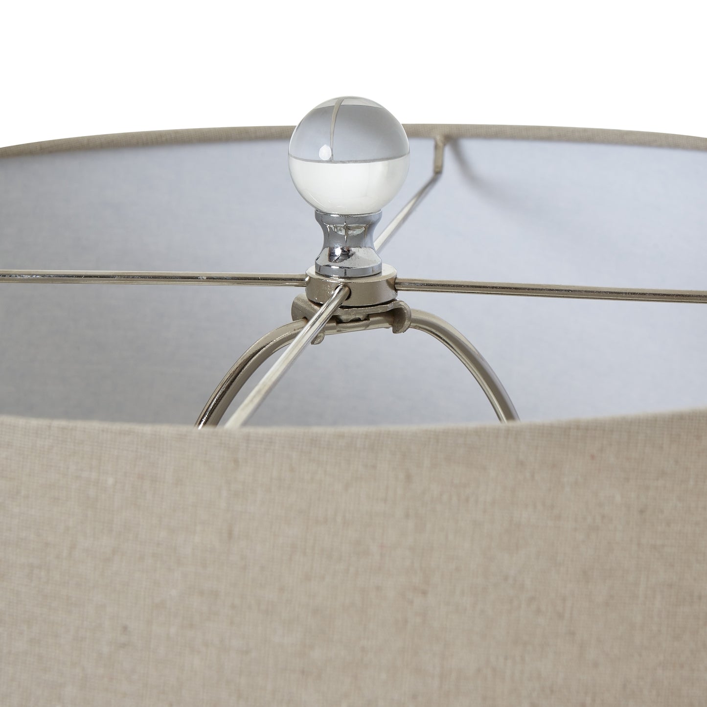 Handcrafted Grey Shadows Table Lamp With Linen Shade - 23733