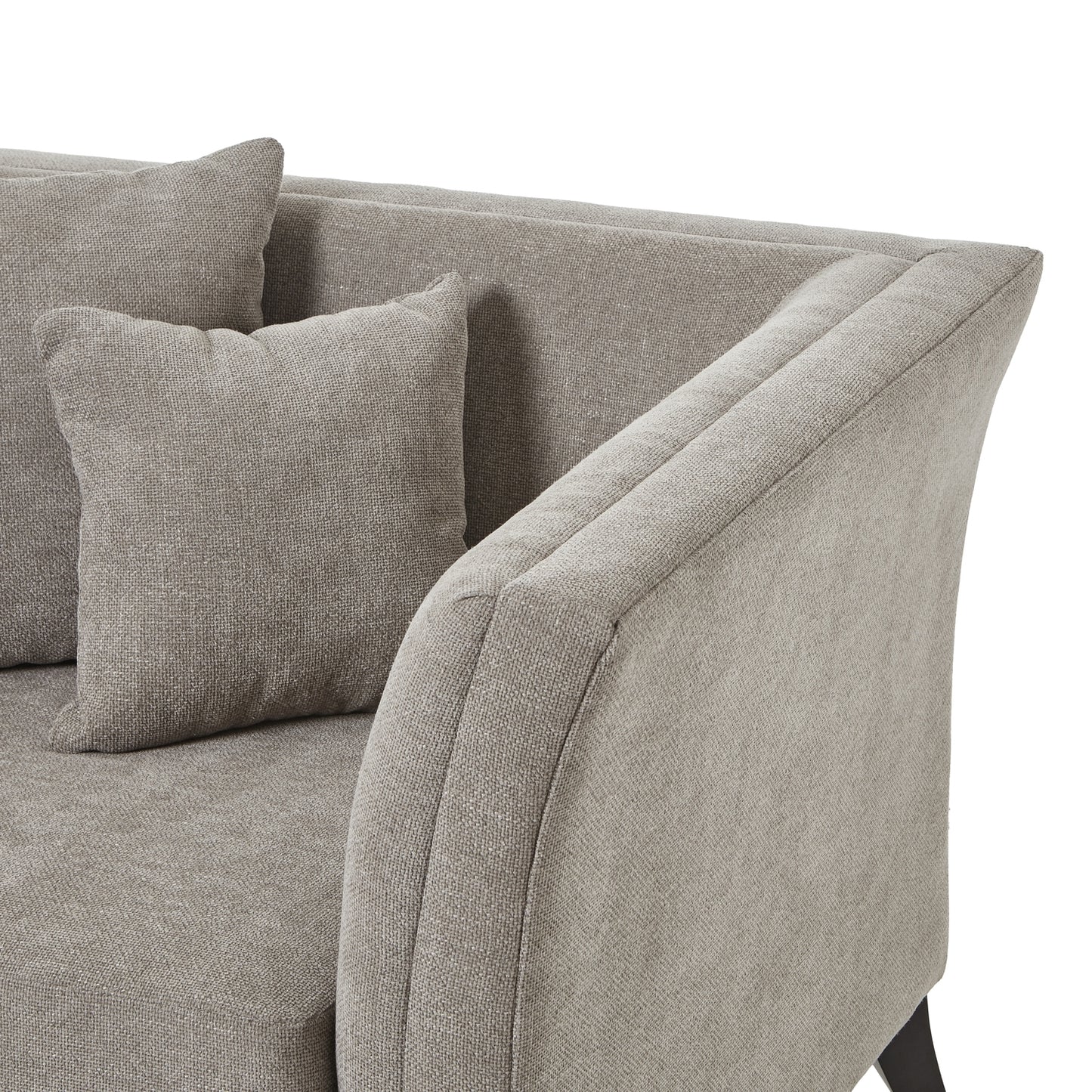 Handcrafted Vesper Taupe Cushion Back Arm Chair - 23741