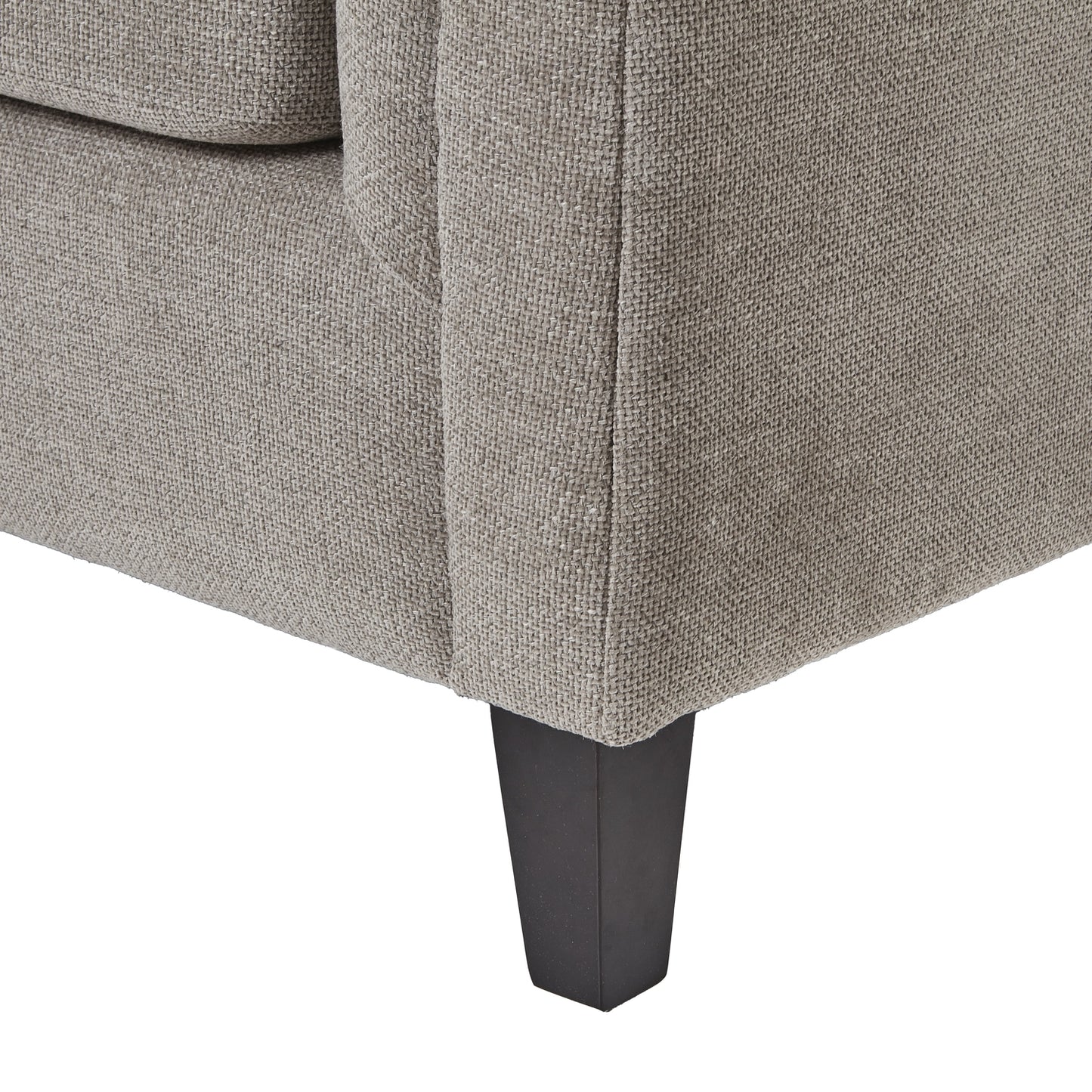 Handcrafted Vesper Taupe Cushion Back Three-Seater Sofa