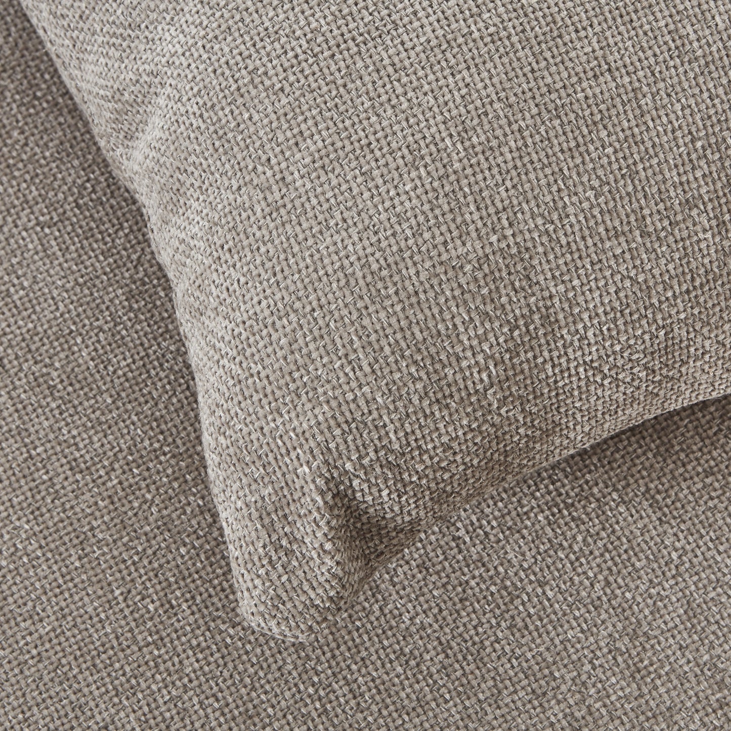 Handcrafted Vesper Taupe Cushion Back Three-Seater Sofa