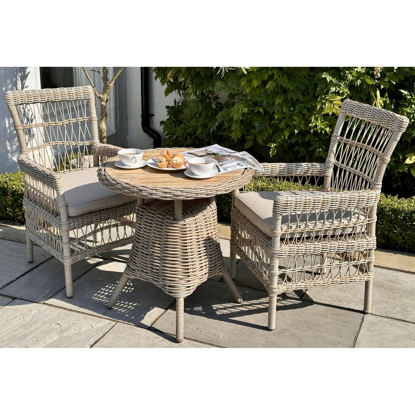 Amalfi Collection Outdoor Bistro Table With Wood Top - 23905