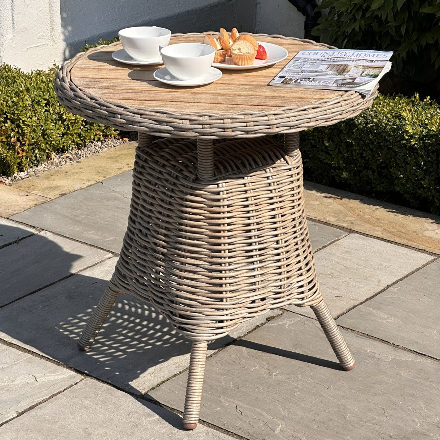 Amalfi Collection Outdoor Bistro Table With Wood Top - 23905