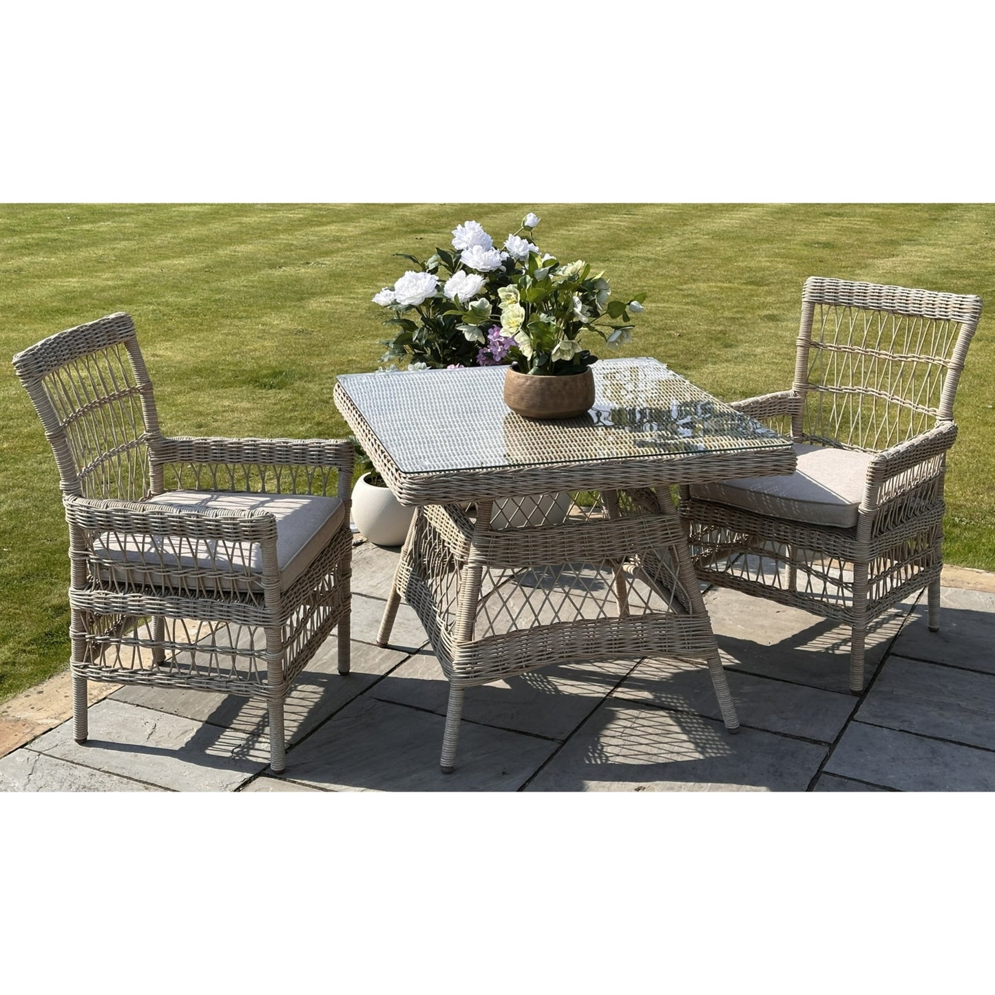 Outdoor 4 Seater Provence Collection Dining Set - 23908 - White Bear Furnishings