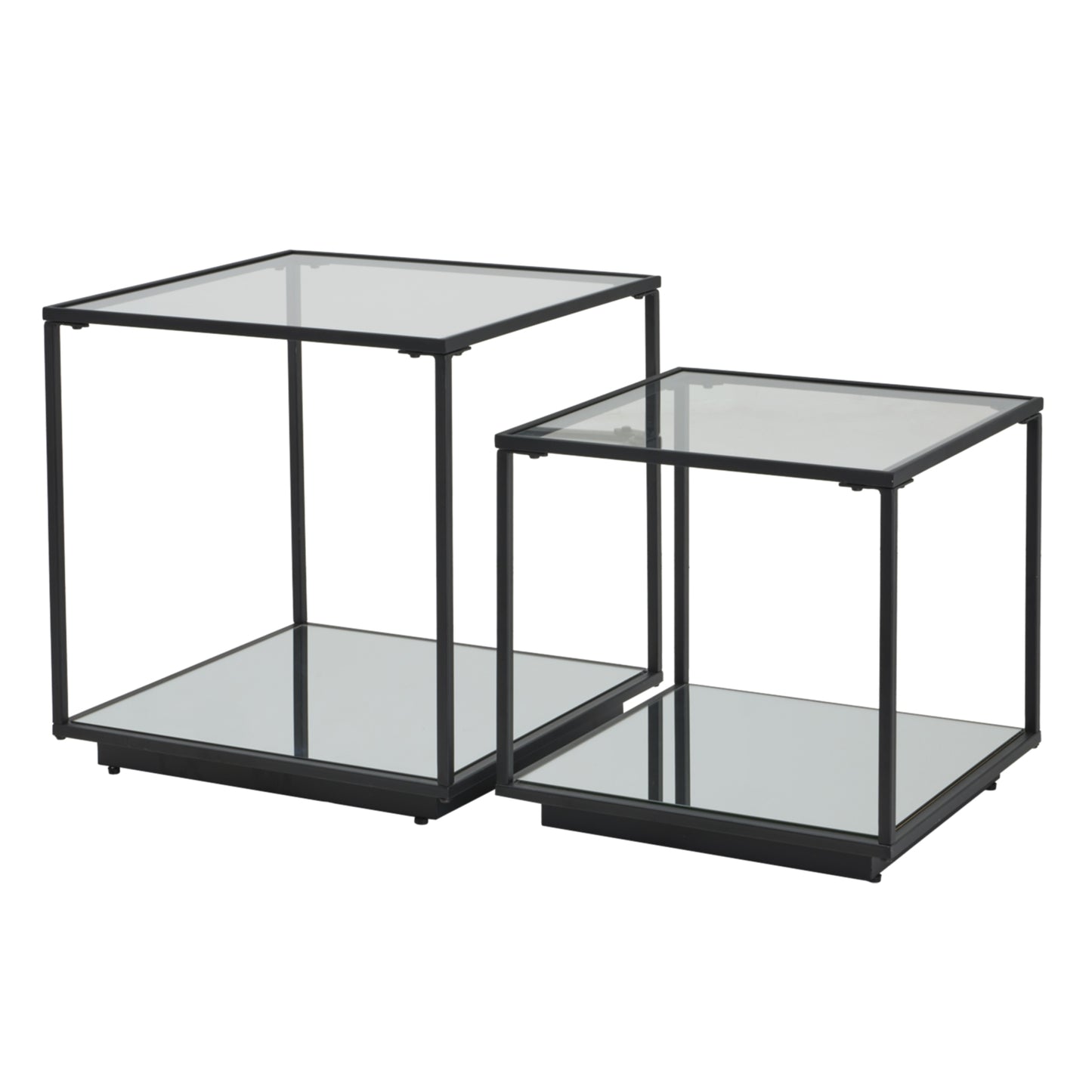 Lennox Black Framed Set Of 2 Nesting Side Tables - 23958