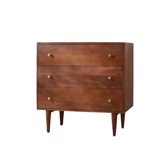 Fishe & Lilly Scandinavian Walnut Oslo Chest of 3 Drawers - White Bear Furnishings