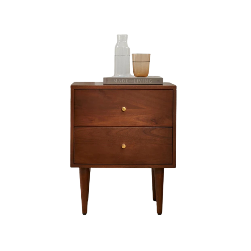 Fishe & Lilly Scandinavian Walnut Oslo Bedside Table - White Bear Furnishings