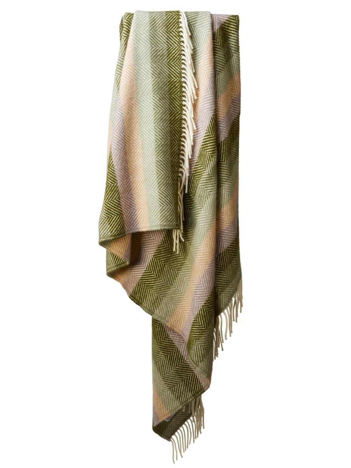 Stripe Pure New Wool Throw - Botanical - White Bear Furnishings