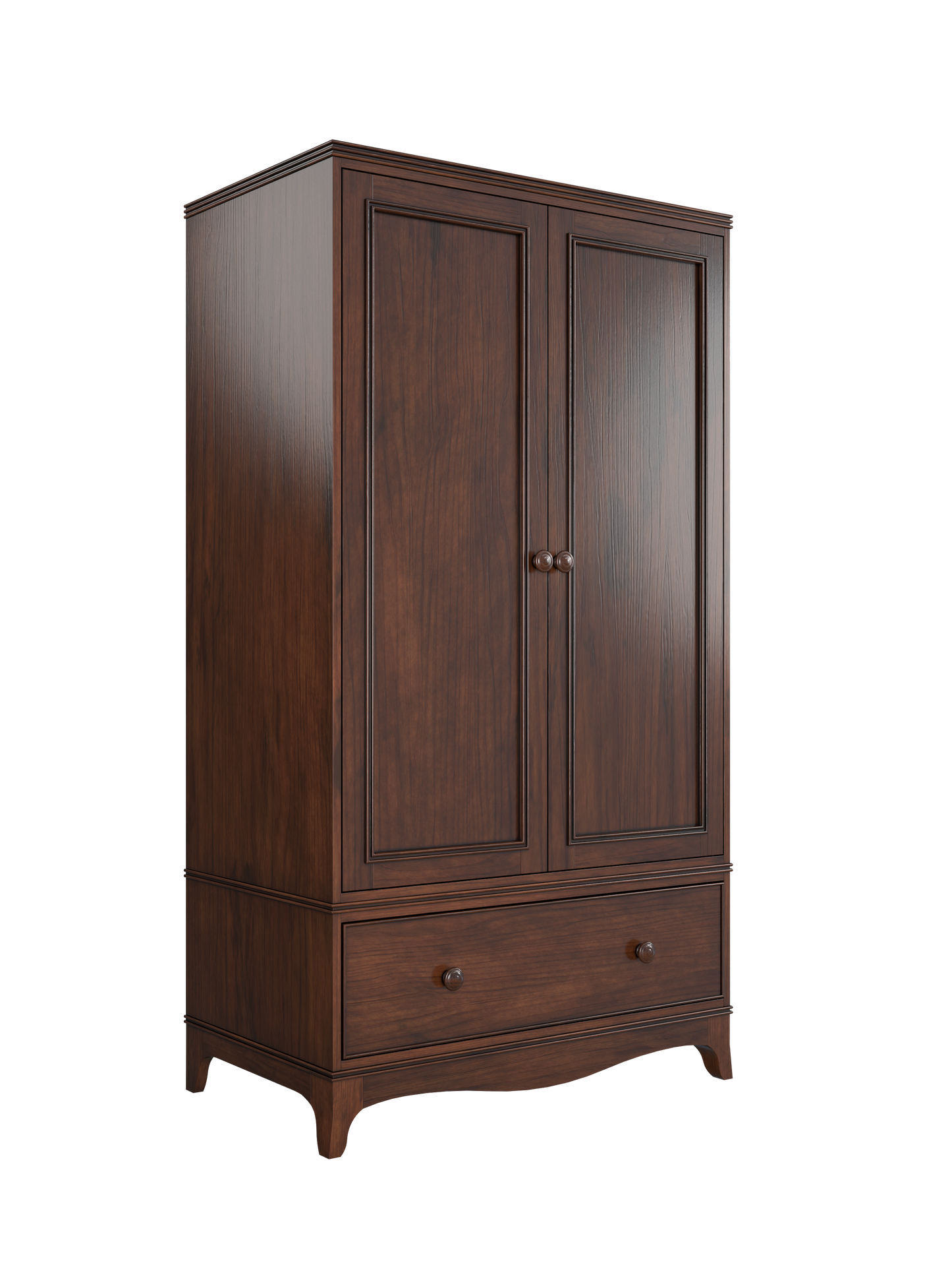 Laura Ashley Broughton 2 Door 1 Drawer Dark Wardrobe - 3506328 - White Bear Furnishings