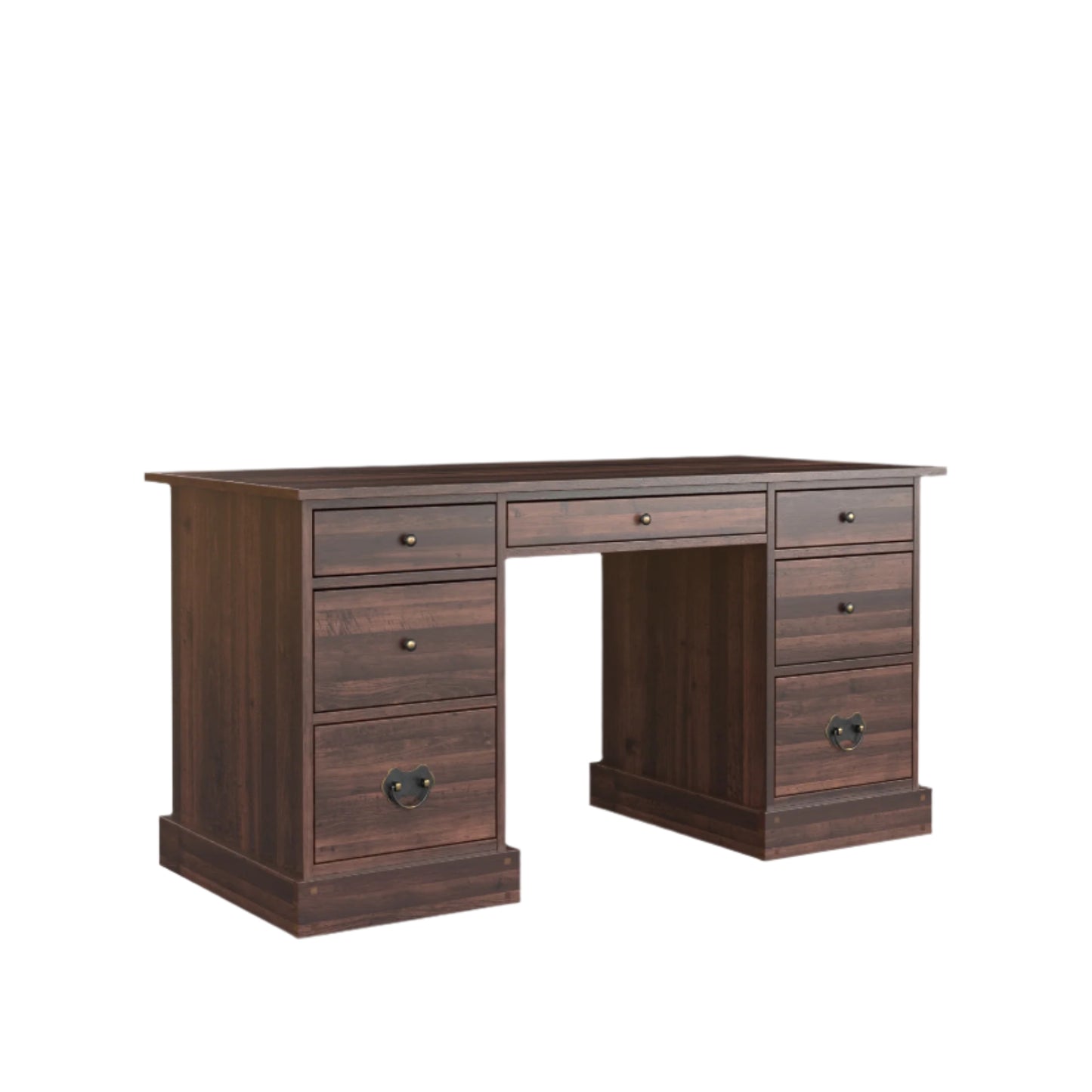 Laura Ashley Garrat 7 Drawer Desk in Dark Chestnut - 3467368 - White Bear Furnishings