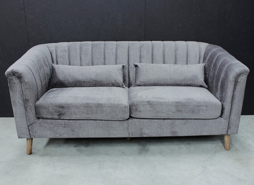 The Ainsley Velvet 3-Seater Sofa – Graphite – VLA106