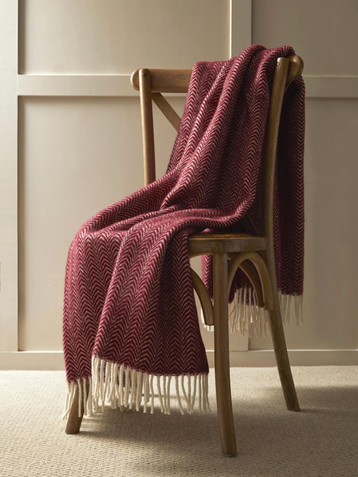 Dune Pure New Wool Throw - Beet - White Bear Furnishings