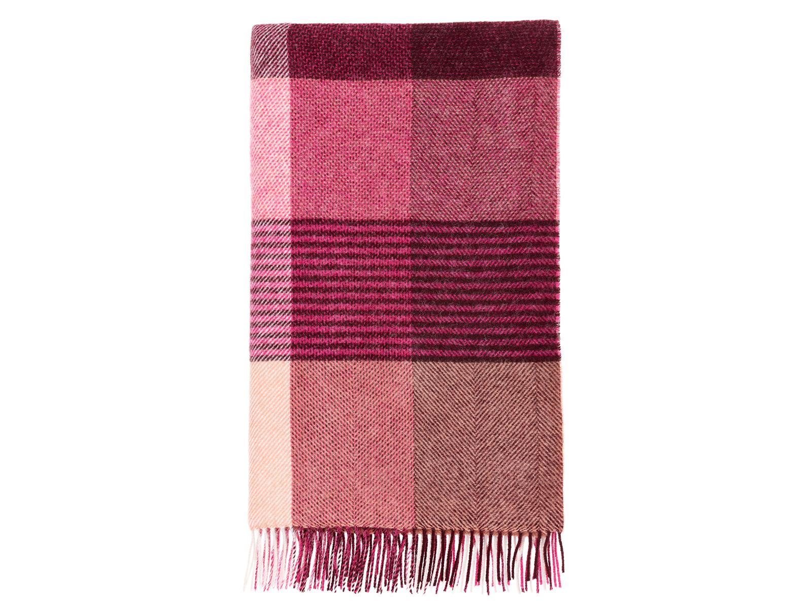 Lindley Pure New Wool Shetland Throw - Raspberry - White Bear Furnishings