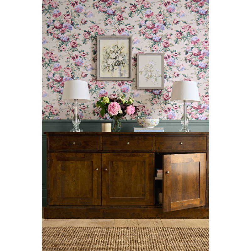 Laura Ashley Garrat 3 Door 3 Drawer Sideboard in Dark Chestnut - 3458572 - White Bear Furnishings