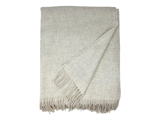 Clova Merino Lambswool Throw - Stone - White Bear Furnishings