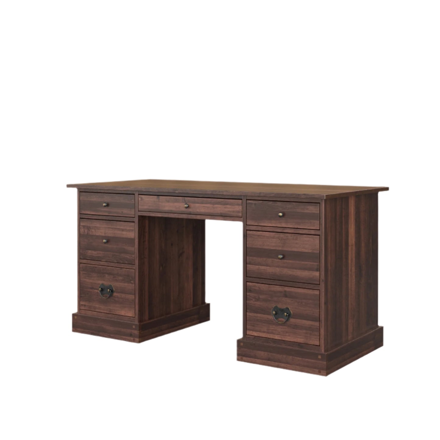 Laura Ashley Garrat 7 Drawer Desk in Dark Chestnut - 3467368 - White Bear Furnishings
