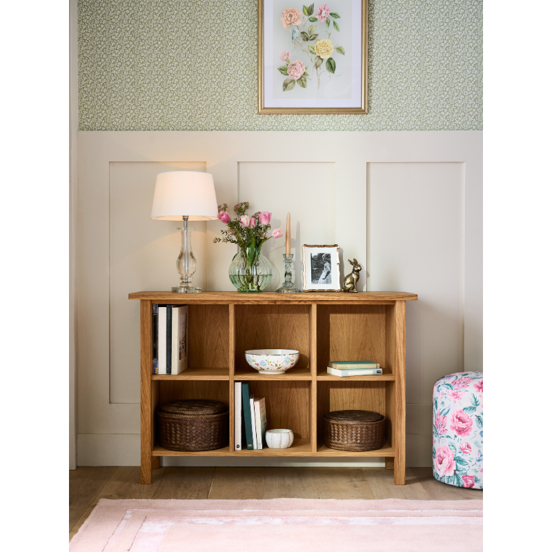 Laura Ashley Milton Low Bookcase in Oak - 3652110