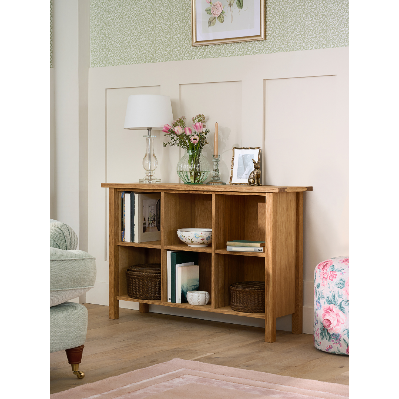 Laura Ashley Milton Low Bookcase in Oak - 3652110