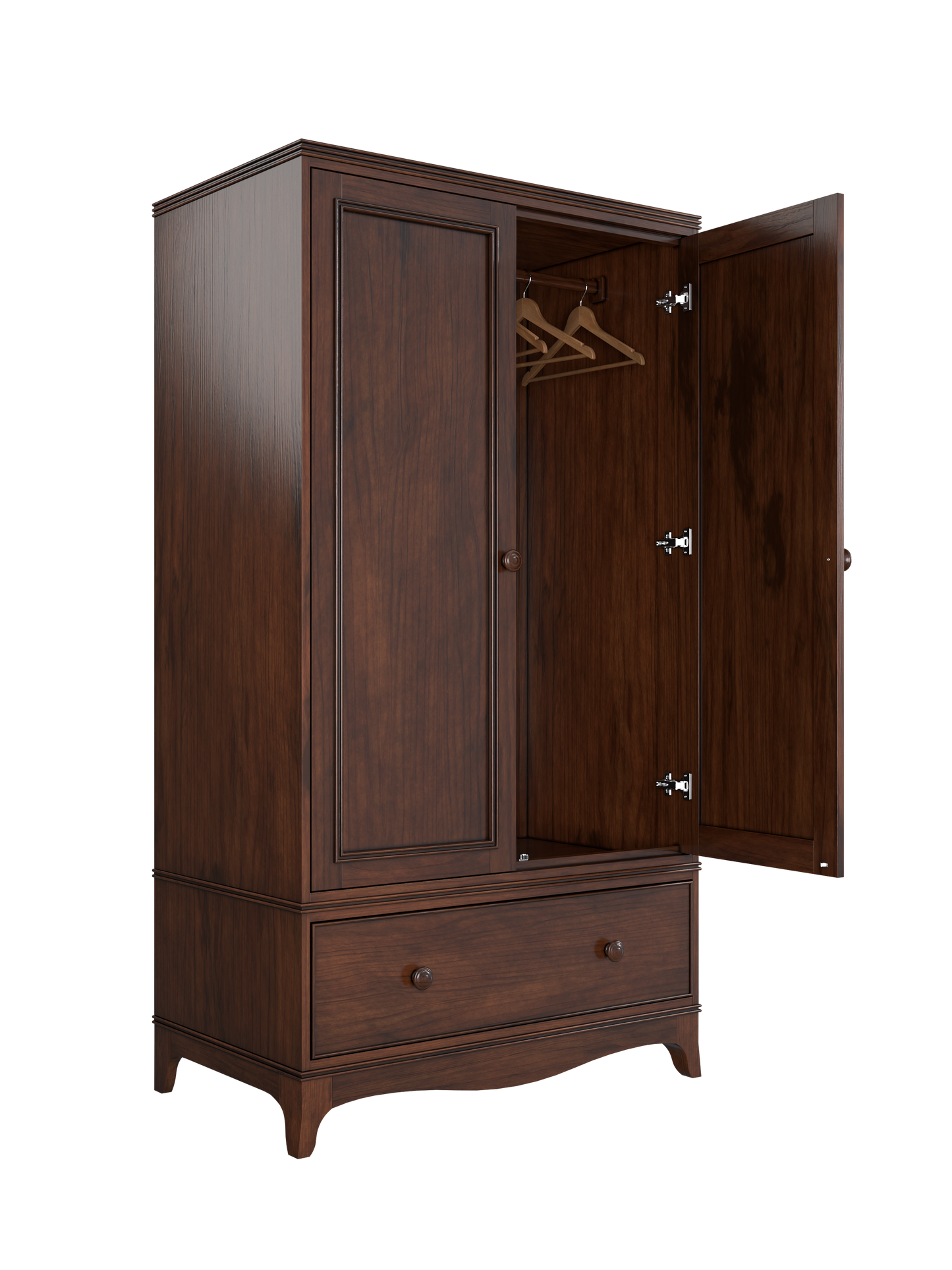 Laura Ashley Broughton 2 Door 1 Drawer Dark Wardrobe - 3506328 - White Bear Furnishings