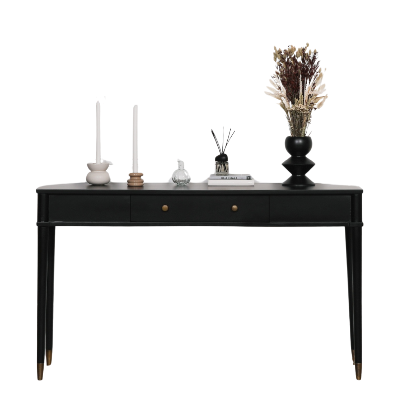 Maison Reproductions Black Painted Console Table - BFC122