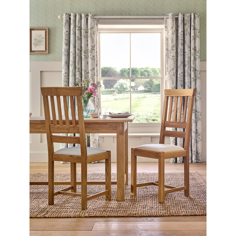 Laura Ashley Milton Pair of Dining Chairs in Oak - 3283098 - White Bear Furnishings