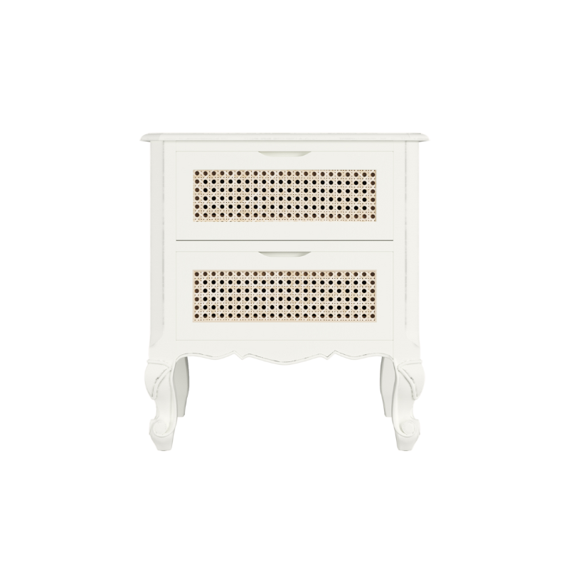 Laura Ashley Montpellier 2 Drawer Bedside Chest in Black, Walnut or Ivory