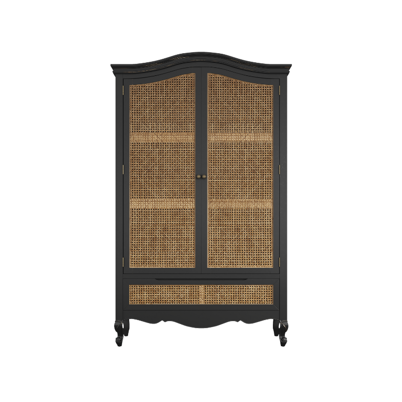 Montpellier 2 Door 1 Drawer Wardrobe in Walnut or Black