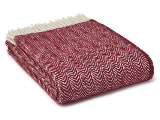 Dune Pure New Wool Throw - Beet - White Bear Furnishings