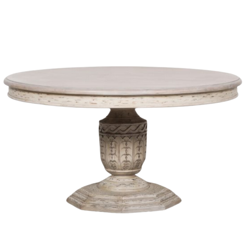 Maison Reproductions Heavy Distressed 145cm Round Dining Table - WDT07