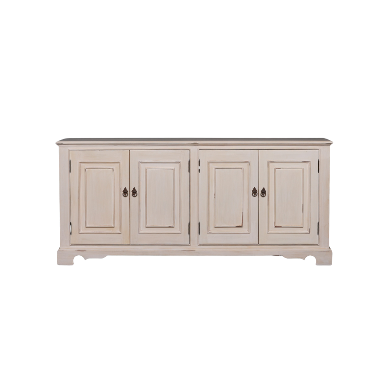 Maison Reproductions Distressed Aged White Brush Painted Classical Sideboard - OWF50