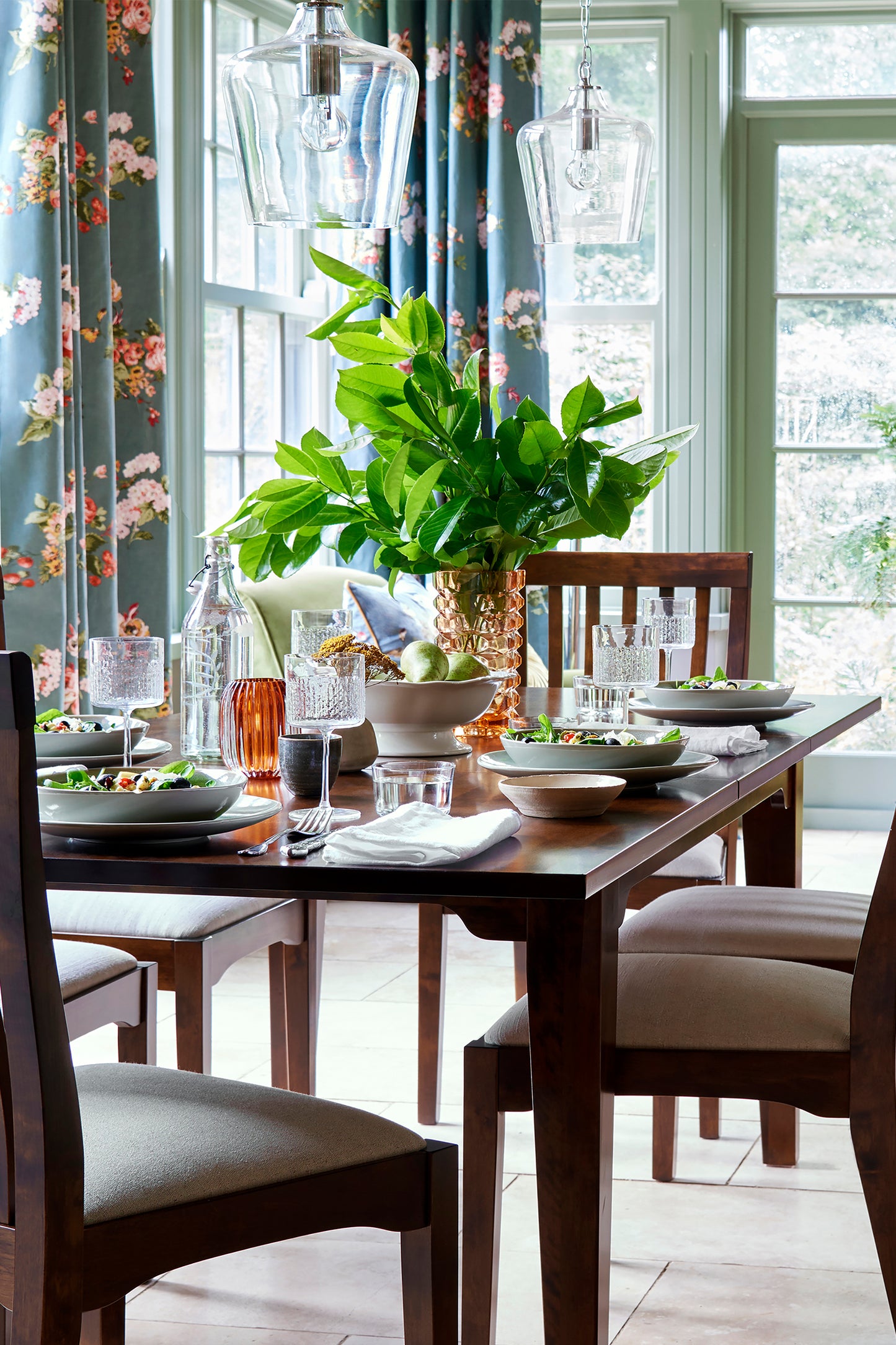Laura Ashley Garrat Extending Dining Table in Dark Chestnut - 3345138 - White Bear Furnishings