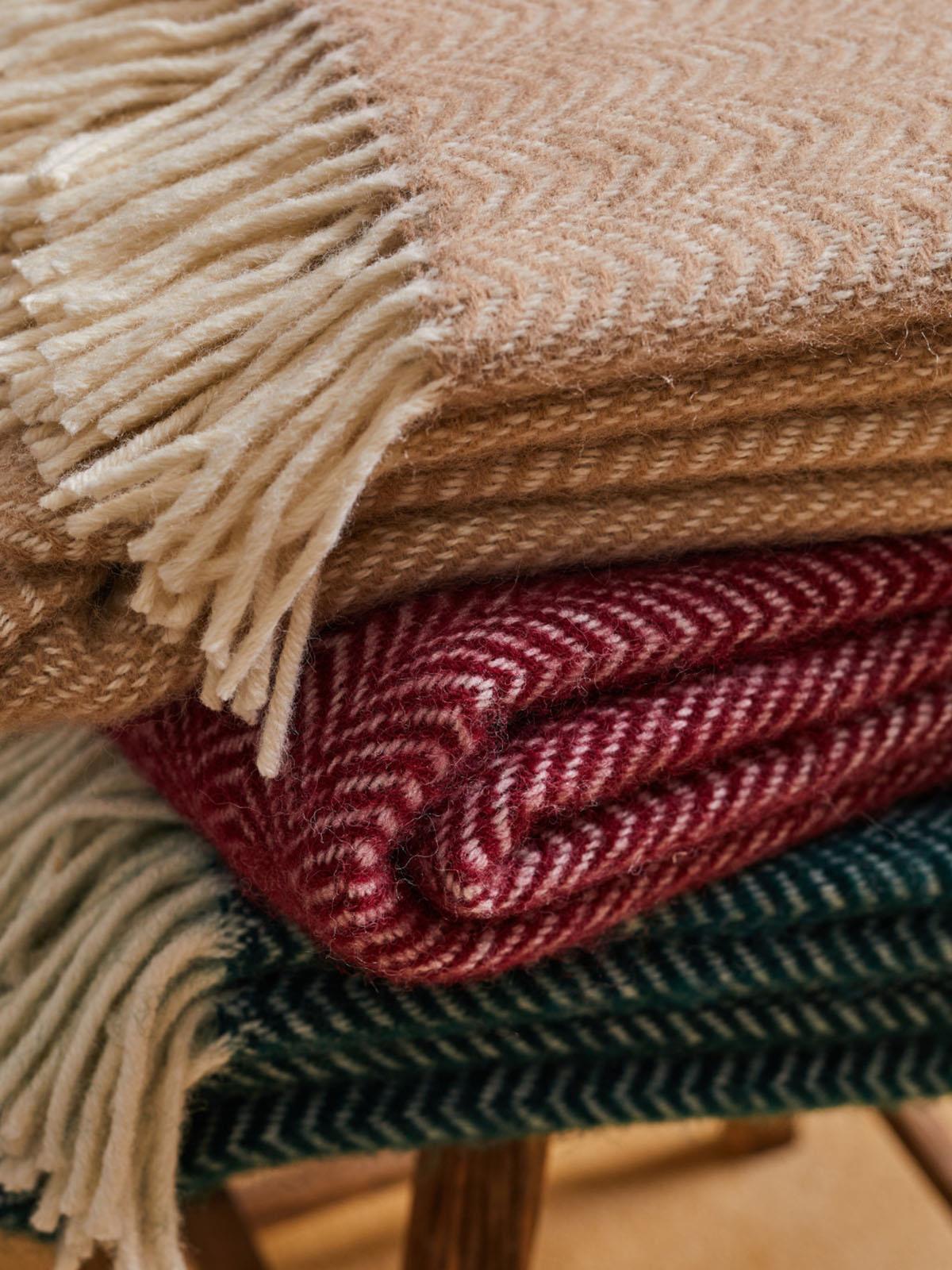 Dune Pure New Wool Throw - Beet - White Bear Furnishings