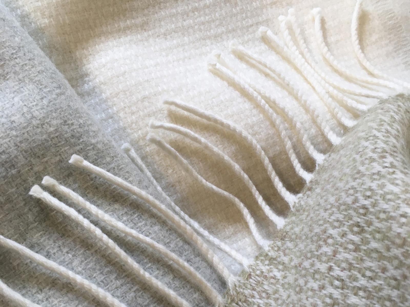 Clova Merino Lambswool Throw - Snowcap - White Bear Furnishings