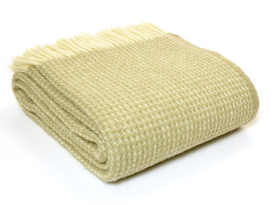 Waffle XL Pure New Wool Throw - Oatmeal - White Bear Furnishings