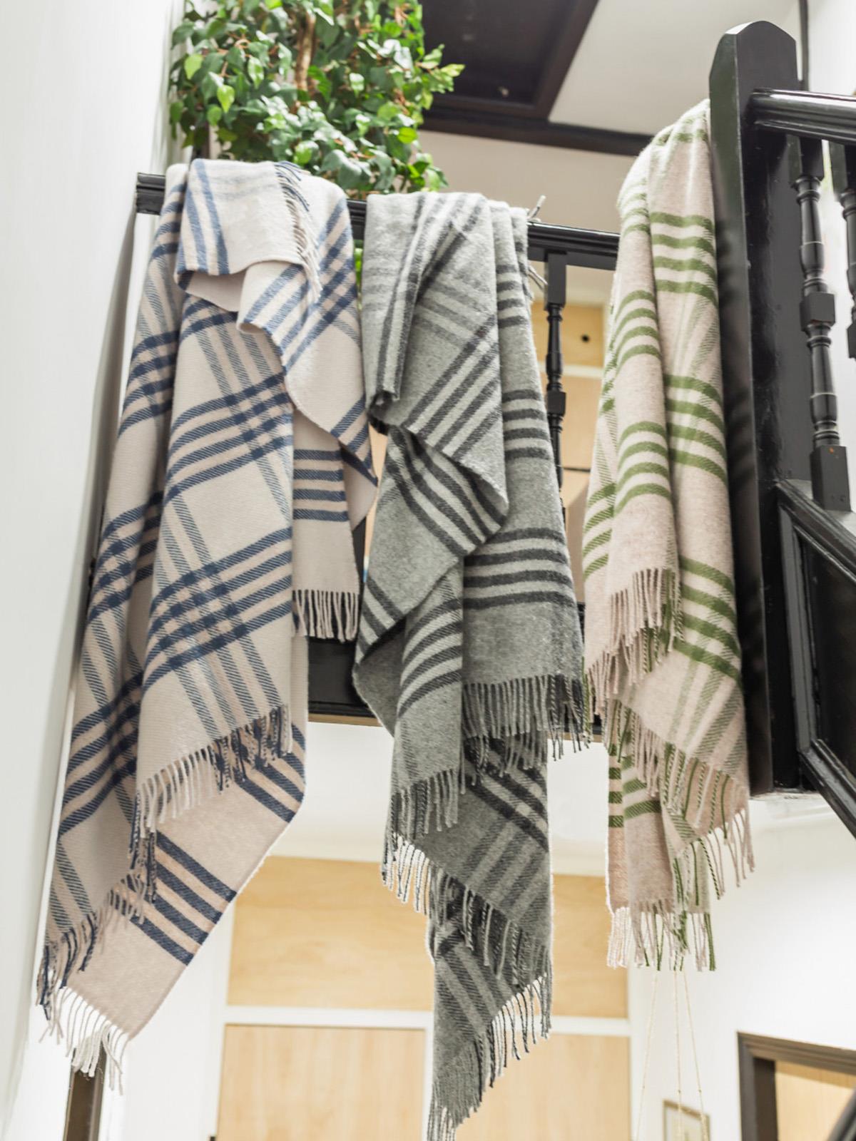 Hex XL Pure New Wool Throw - Blue Slate - White Bear Furnishings